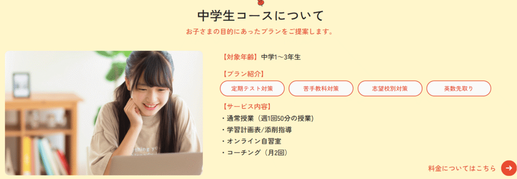 オンライン家庭教師ハイタッチ中学生向けコース