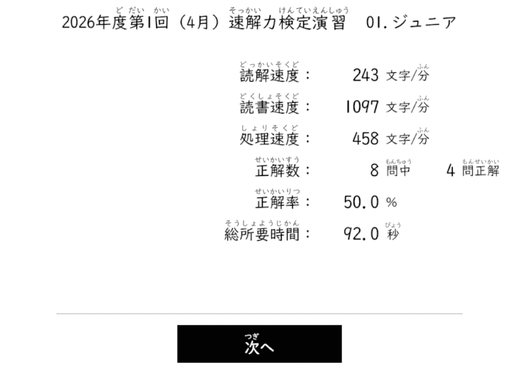 速読解オンラインサポート検定